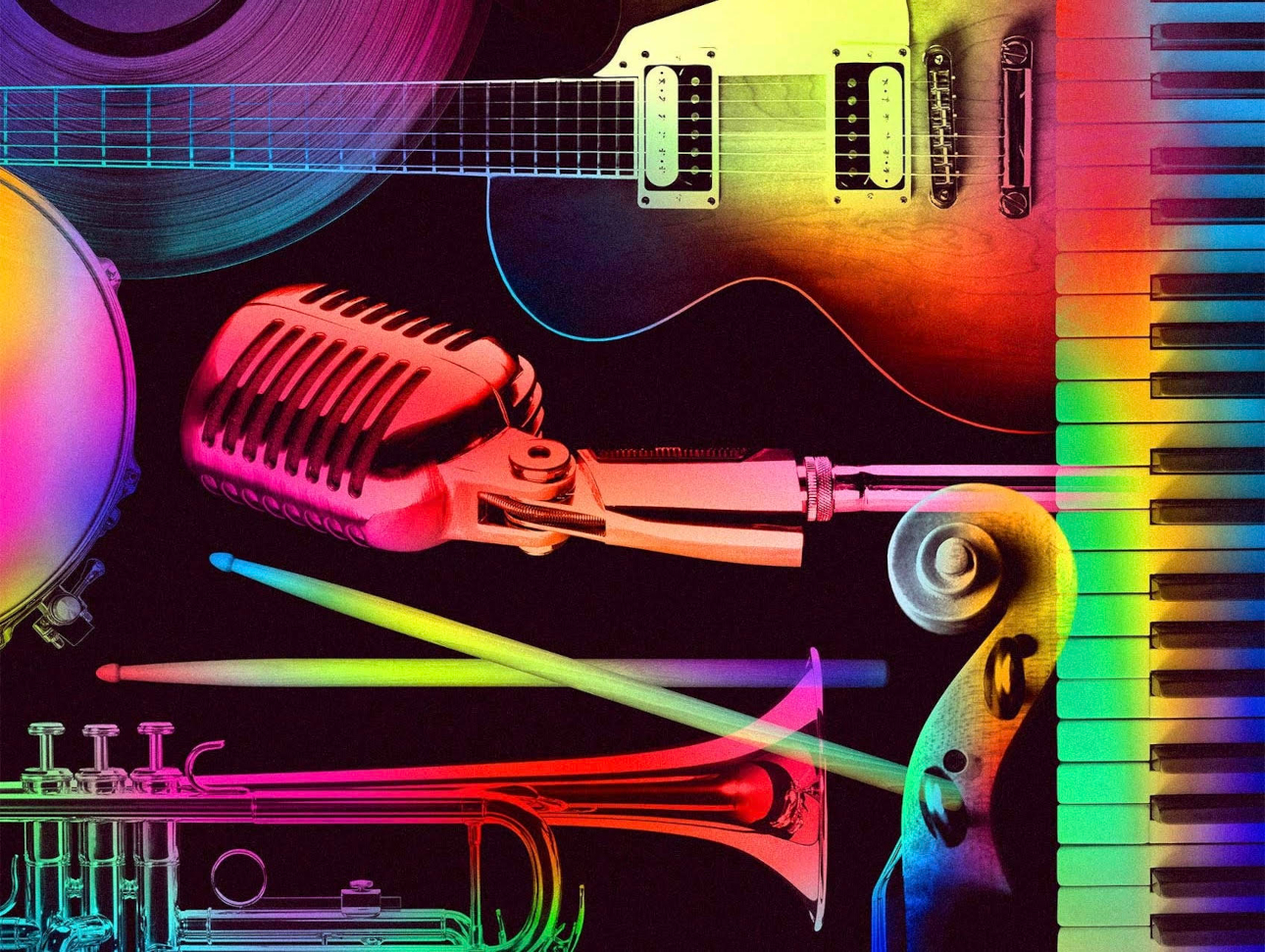 Colorful musical instruments
